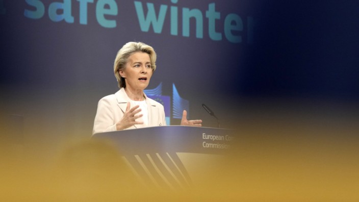 Energiekrise: Kommissionspräsidentin Ursula von der Leyen bei einer Pressekonferenz im Sommer.
