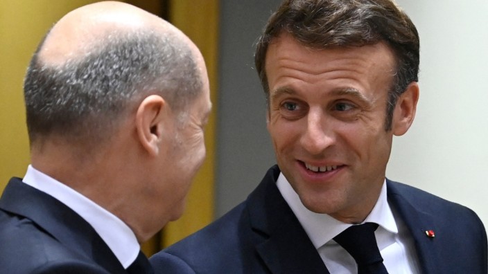 Europäische Union: Nach außen hin bemühen sich Macron und Scholz noch um gute Laune.
