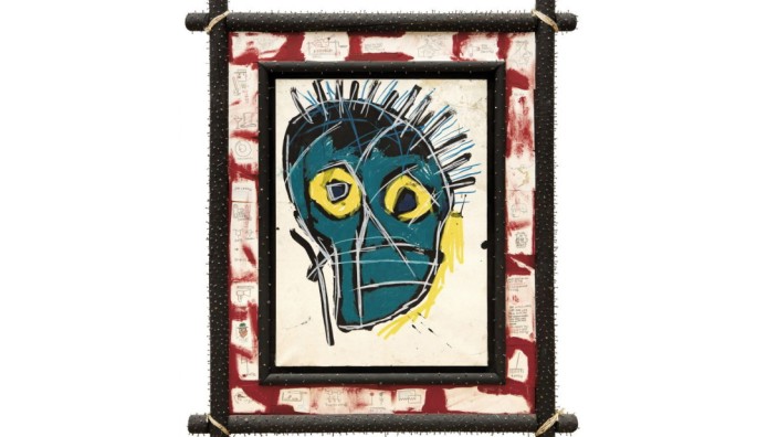 Österreich: Um dieses Bild des Künstlers Jean-Michel Basquiat geht es: Untitled, 1983, Acryl und Ölkreide auf Papier, 76,2 x 55,88 cm. Der Rahmen stammt wohl doch von André Heller.