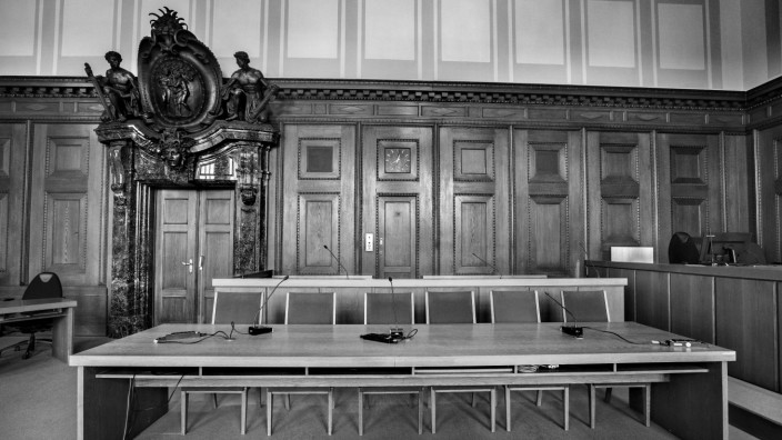 Nationalsozialismus: Der Justizpalast in Nürnberg: der Schwurgerichtssaal 600, in dem zwischen 1945 bis 1949 der Nürnberger Prozess gegen die Hauptkriegsverbrecher und die Nachfolgeprozesse stattfanden.