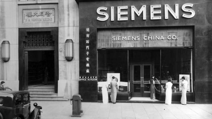Siemens: Siemens und China, das ist eine 150 Jahre alte Geschichte: Im Bild die Niederlassung des Unternehmens in Shanghai, aufgenommen 1936.