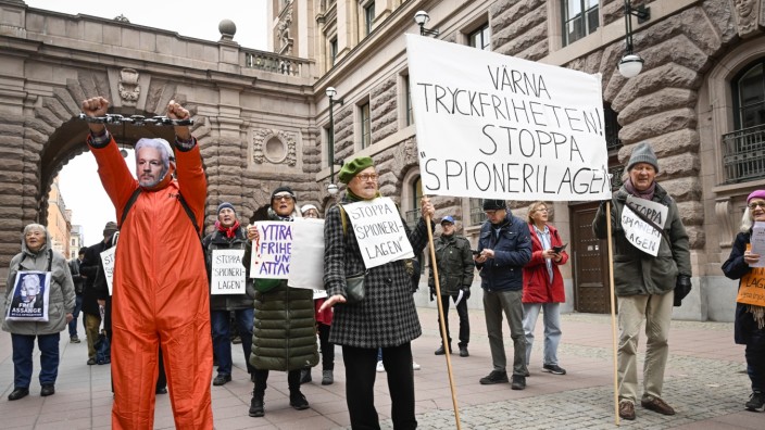 Verfassungsänderungen: Demonstranten in Stockholm protestieren gegen die Verfassungsänderungen.