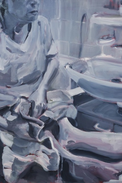 Vernissage am Freitag: Diese moderne "Fußwaschung" hat Frauke Schreiner gemalt.