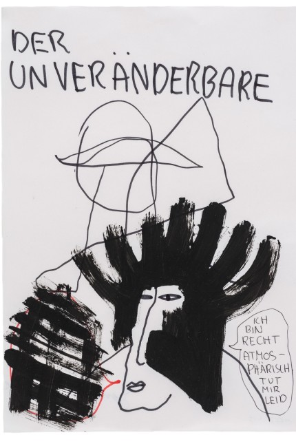 Ausstellung in Augsburg: Darf in der Augsburger Ausstellung nicht fehlen: Jonathan Meese "Der Unveränderbare" (Mischtechnik auf Papier, 1994).