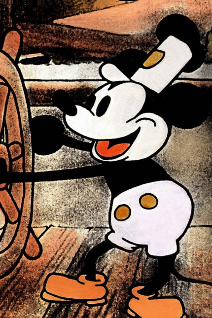 Kleine Olympiahalle: Mickey Mouse als Dampfschiffkapitän 1928 in "Steamboat Willie".