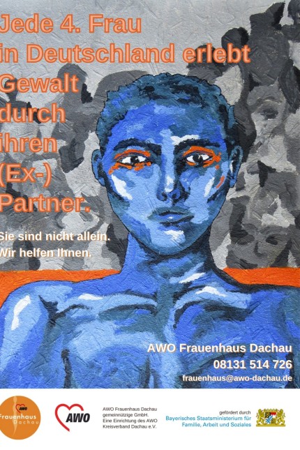 Frauenhaus in Dachau: Zum Internationalen Tag gegen Gewalt an Frauen entwirft die Dachauer Künstlerin chalin ein Plakat für das Dachauer Frauenhaus.