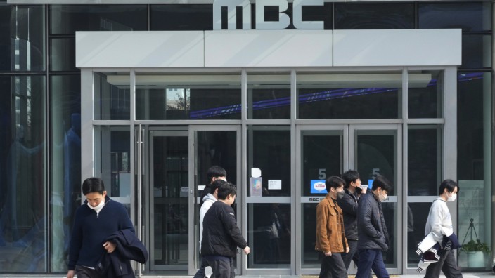 Pressefreiheit: Das Hauptquartier des südkoreanischen Fernsehsenders MBC, der kritisch über den Präsidenten Yoon Suk-yeol berichtete.