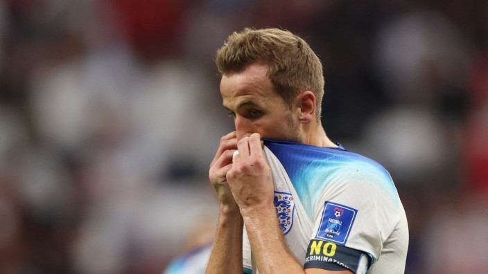 Fußball-WM: Hätte seine Mannschaft in Führung bringen können, aber hatte kein Glück: Englands Kapitän Harry Kane.