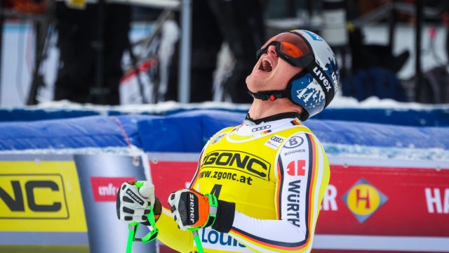 Ski alpin: Freudenschrei in Kanada: Thomas Dreßen nach seiner ersten Weltcup-Abfahrt nach fast 1000 Tagen Pause.