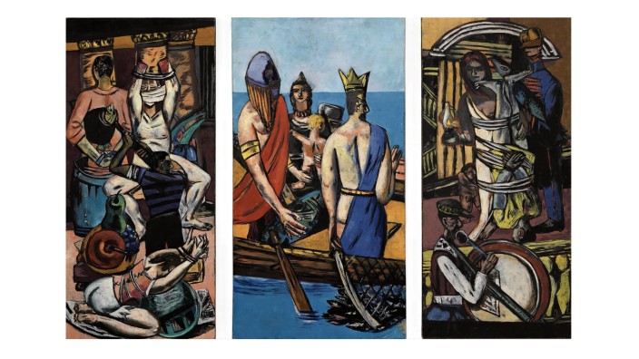 Max Beckmann in der Pinakothek der Moderne: Max Beckmanns Triptychon "Departure" entstand noch in Deutschland zwischen 1932 und 1935.