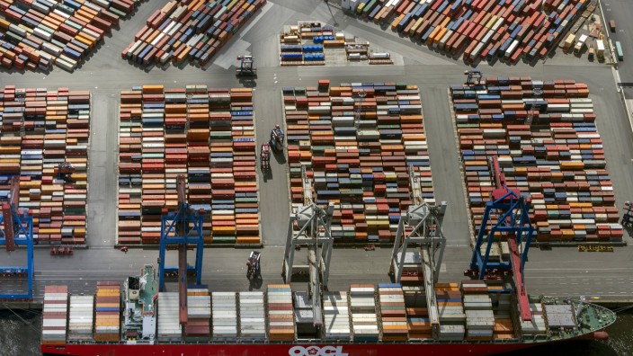 Freihandelsabkommen: Container im Hamburger Hafen.