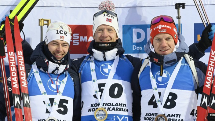 Biathlon: Dritter in Kontiolahti: Roman Rees (rechts).