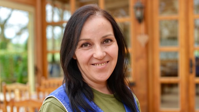 Ukraine-Geflüchtete: Oksana Kozlovska hat in ihrer Heimat einen Supermarkt geleitet.