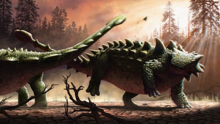 Paläontologie: Ankylosaurier im Zweikampf: So könnte es ausgesehen haben, wenn die Echsen aufeinander losgingen.