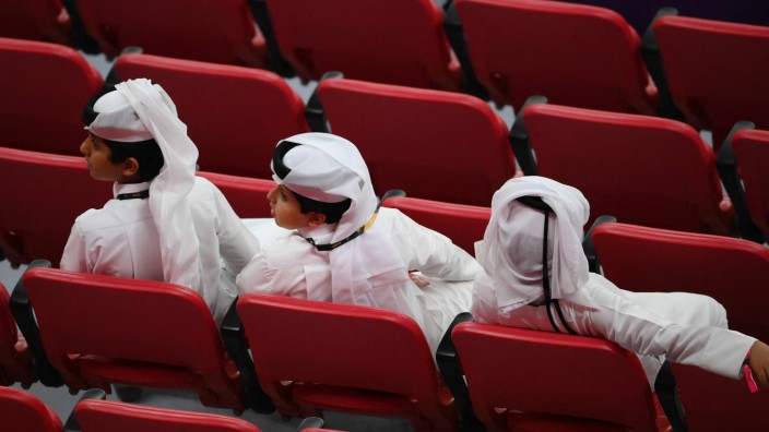 "Katarstimmung": Katarische Fans bei der WM im Stadion.