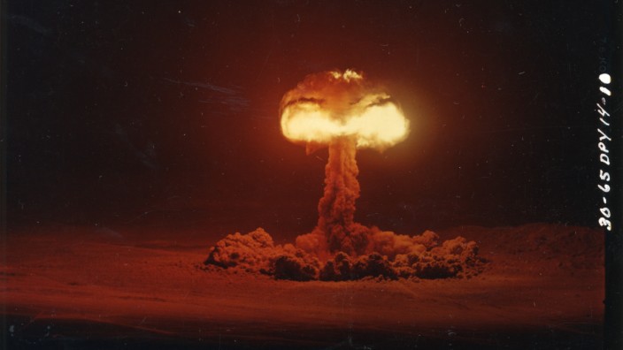 Ausstellung: Atombombentest in Nevada, 1957.