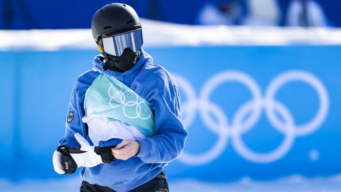 Olympische Winterspiele: Der deutsche Snowboarder Noah Vicktor bei den Winterspielen in Peking.
