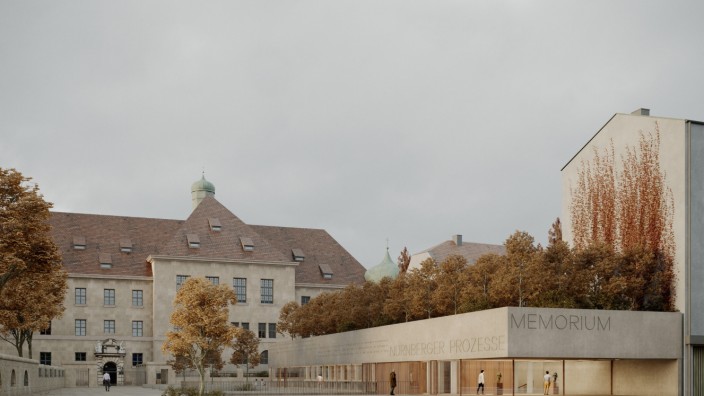 Nürnberg: So könnte künftig der Platz vor dem Saal 600 aussehen - mit einem "schwebenden Baumhain" auf dem Dach des Besucherzentrums.