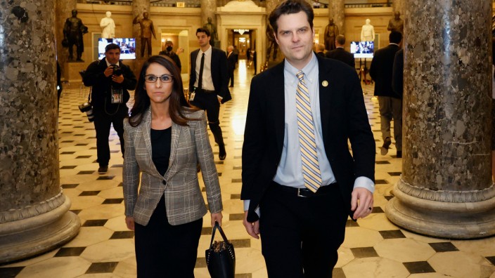 USA: Rebellen ohne Grund: Die aufsässigen Republikaner Lauren Boebert und Matt Gaetz stehen im Mittelpunkt des grotesken Dramas auf dem Capitol Hill.