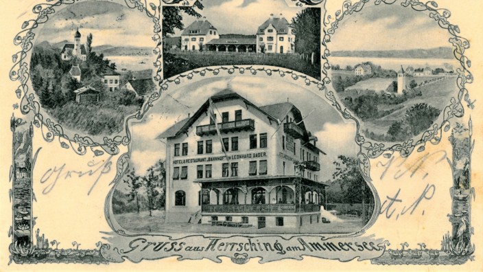 Tourismus in Oberbayern: Das Bahnhotel um 1903 in Herrsching, der heutige Andechser Hof.