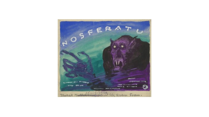 Vampir-Ausstellung "Nosferatu - Phantome der Nacht": Inspiriert von den Künstlern der Zeit: Albin Grau, Entwurf für das Filmplakat von "Nosferatu", 1921, Aquarell auf Halbkarton.