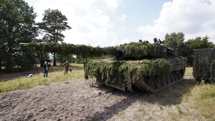 Krieg in der Ukraine: Ein Leopard-2-Panzer bei einer Vorführung im Jahr 2021.