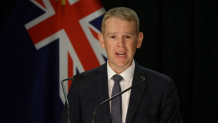 Neuseeland: Chris Hipkins bei seiner ersten Presseansprache als Parteichef und designierter Premier.