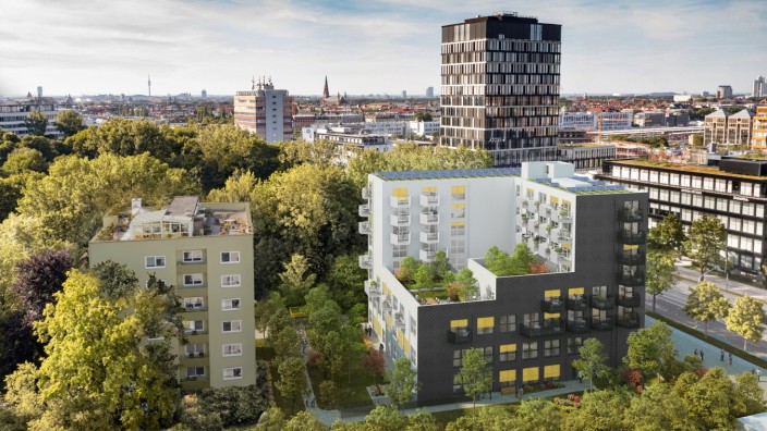 Bauprojekt in Ramersdorf: An der Rosenheimer Straße 124 sollen Apartments und geförderte Wohnungen sowie Büros entstehen.