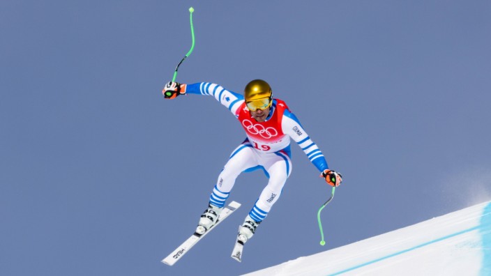 Gespräch mit Skirennfahrer Clarey: Eine Karriere voller Schräglagen: Johan Clarey auf dem Weg zu olympischem Abfahrtssilber in Peking, dem bislang größten sportlichen Erfolg seiner Karriere.
