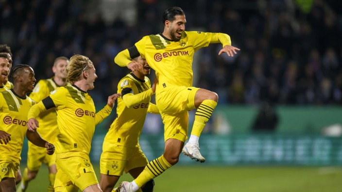 Borussia Dortmund: Auf ihn mit Gebrüll: Emre Can nach seinem Führungstreffer zum 1:0.
