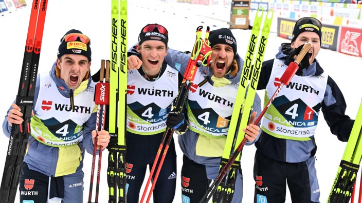 Nordische Ski-WM: Das deutsche Team wird Dritter in Planica.