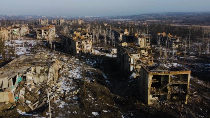 Ukraine: Nur noch Ruinen sind von der Stadt Bachmut übrig geblieben, um die russische und ukrainische Einheiten in den vergangenen Wochen erbittert kämpften.