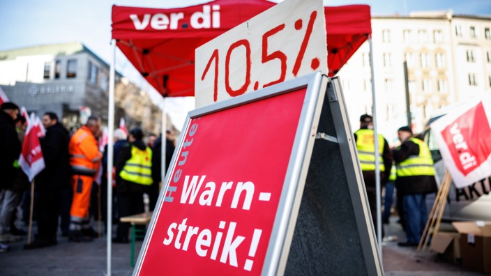 Gewerkschaft Verdi: Schon in den vergangenen Wochen wurde mehrmals gestreikt - unter anderem bei der Straßenreinigung in München.