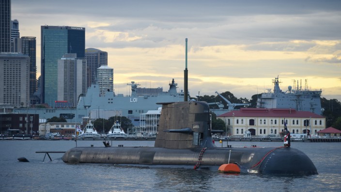 Australiens Regierung will die veralteten U-Boote der "Collins"-Klasse, hier im Hafen von Sidney, durch atomgetriebene Modelle ersetzen.