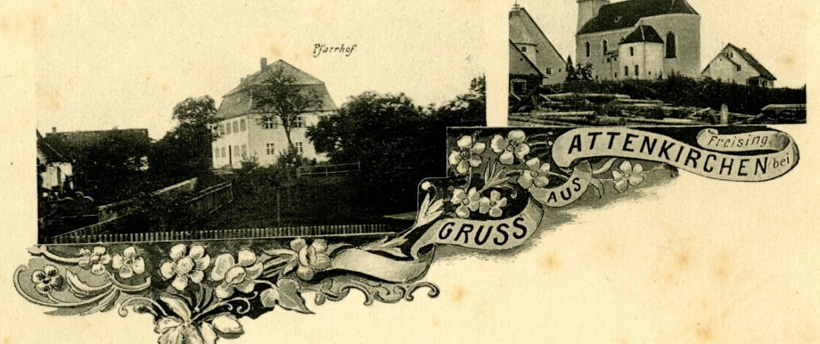 Alte Gerichtsfälle: Die Postkarte zeigt eine Ansicht von Attenkirchen um das Jahr 1900.