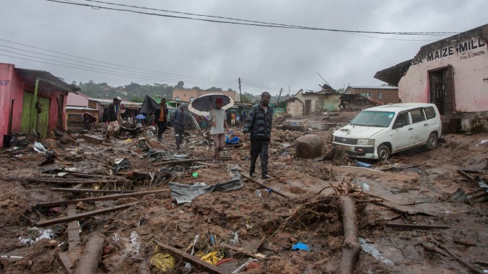 Tropensturm in Afrika: Tropensturm "Freddy" hat zahlreiche Gebiete verwüstet, auch in der Region um die Stadt Blantyre in Malawi.