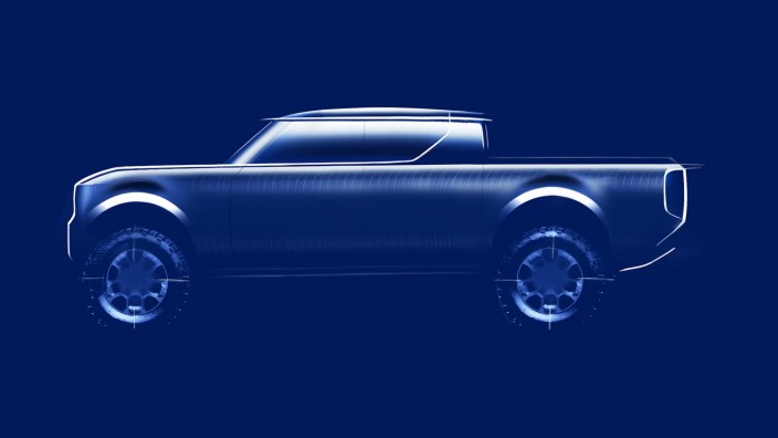 Autoindustrie: So sollen sie mal aussehen: die neuen Pick-ups von VW in den USA mit Elektro-Antrieb, die den Namen Scout tragen.