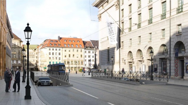 Umgestaltung der Maximilianstraße: Eine neue Abfahrt soll in die Tiefgarage führen.