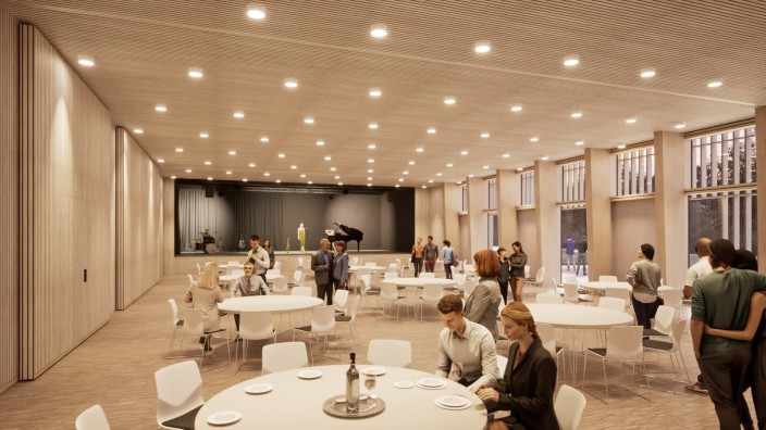 Rechenschaftsbericht zum Haushalt 2022: Münsings bislang teuerstes Bauvorhaben: Ein Blick in den künftigen Veranstaltungssaal des neuen Bürgerhauses.