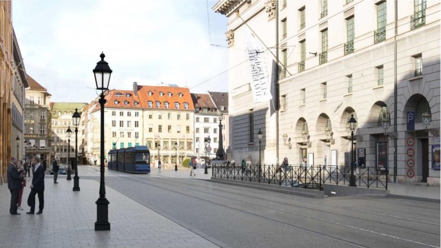 Stadtgestaltung: So könnte die neue Abfahrt in die Tiefgarage der Staatsoper in der Maximilianstraße aussehen.