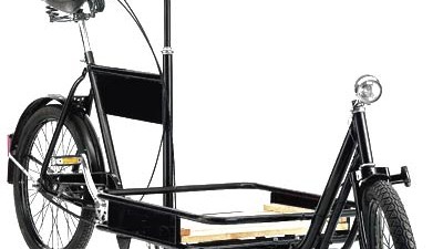 Fahrrad: Monark Long John: das einzige zweirädrige Lastenfahrrad, das mit Fahrer rund 150 Kilo transportieren kann.