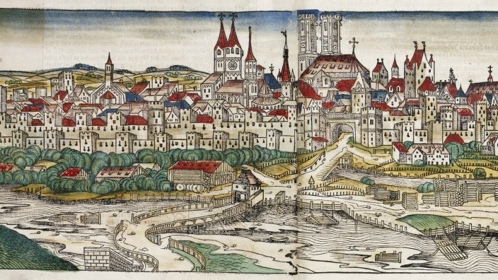 Welttag des Buches: Die erste gedruckte Stadtansicht von München in der Schedel'schen Weltchronik von 1493.