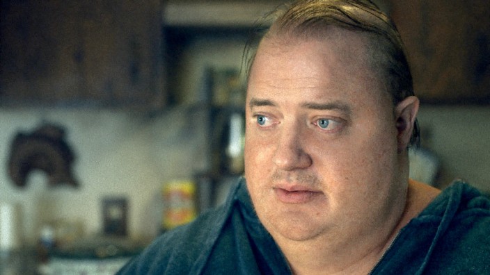 "The Whale" im Kino: Seine letzte Freude sind Meatball-Sandwiches und XXL-Pizzen: Brendan Fraser in "The Whale".