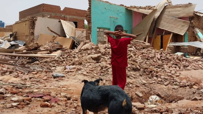 Sudan: Zerstörte Gebäude im Süden Khartums.