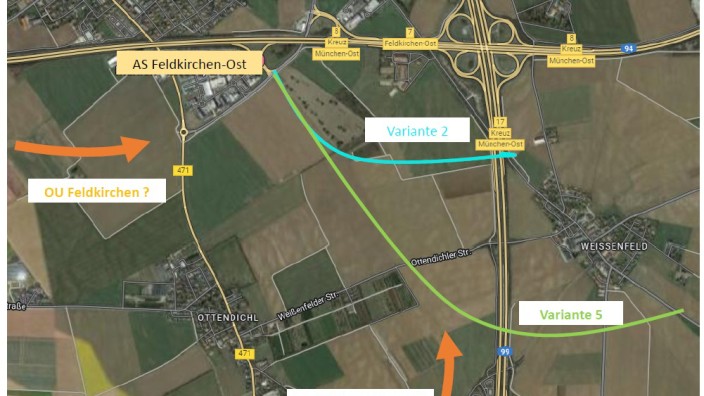 Verkehr im Landkreis Ebersberg: Eine nun vorgestellte neue Variante für die Verlegung der Kreisstraße EBE4 könnte Weißenfeld vom Durchgangsverkehr entlasten.
