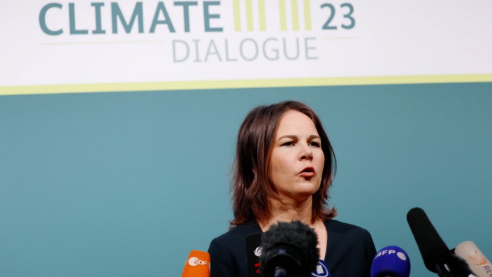 Klimapolitik: Außenministerin Annalena Baerbock (Grüne) beim Petersberger Klimadialog.