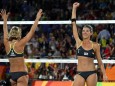 Olympics: Beach volleyball, Beachvolleyball Aug 17, 2016; Rio de Janeiro, Brazil; Laura Ludwig (GER) and Kira Walkenhors
