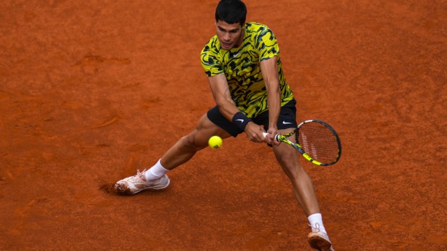 Tennis: Oft in der Defensive im Endspiel: Carlos Alcaraz.