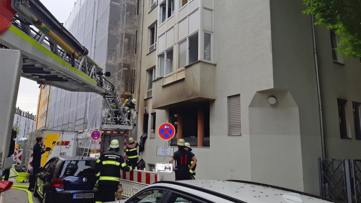 Schwanthalerhöhe: Bei einem Brand in der Tulbeckstraße sind fünf Personen verletzt worden.