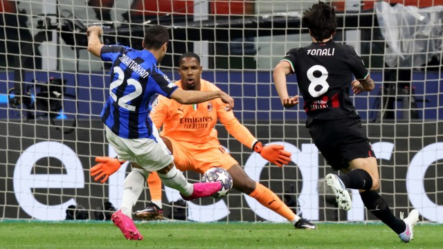 Inter besiegt Milan: Henrikh Mkhitaryan machte schon früh das 2:0 für Inter.